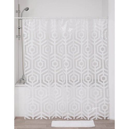 Evideco Geometric Transparent Peva Shower Curtain Wayfair